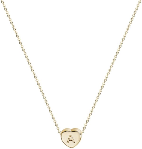 Tiny Gold Initial Heart Necklace-14K Gold Filled Handmade Dainty Personalized Letter Heart Choker Necklace Gift for Women 7 Product image