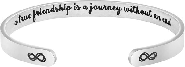 Inspirational Bracelets for Women Mom Personalized Gift for Her Engraved Mantra Cuff Bangle Crown Birthday Jewelry 2 Product image