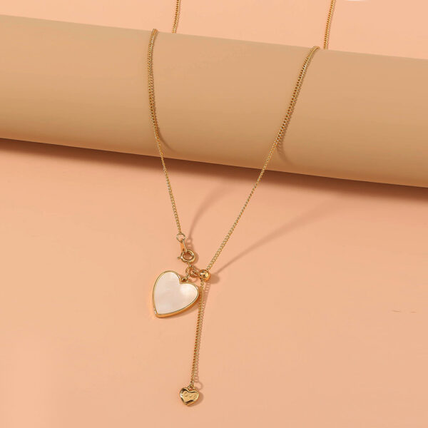 Heart Initial Necklaces for Women Girls - 14K Gold Filled Heart Pendant Letter Alphabet Necklace Tiny Initial Necklaces for Women Kids 5 Product image