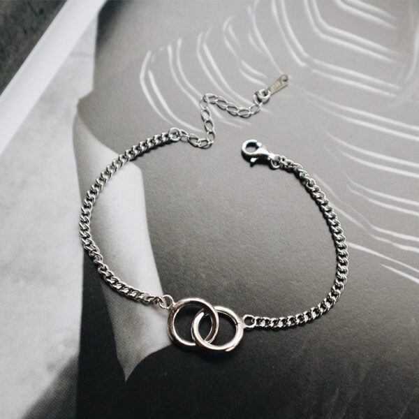 Sterling Silver Small Double Link Dapped Curb Classic Charm Bracelet, 7 Inches 5 Product image