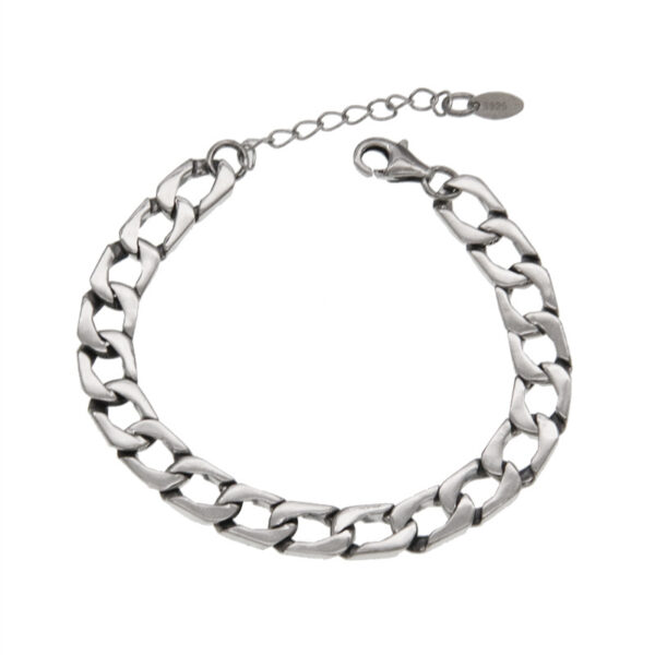 Made in Italy Sterling Silver 9 Inch Solid Figaro Chain Bracelet 8 Product image