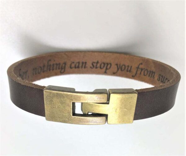 Personalized Boyfriend Gift Idea Birthday Gift Fathers Day Gift Leather Bracelet Man Engraved