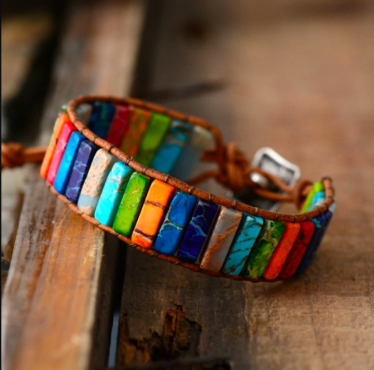 Multi-Color Natural Stones '7 Chakra' Bracelet, Women 6.2inch 3 Product image