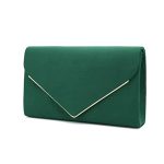Faux Suede Clutch Bag Elegant Metal Binding Evening Purse for Wedding/Prom/Black-Tie Events 2 Faux Suede Clutch Bag Elegant Metal Binding Evening Purse for Wedding/Prom/Black-Tie Events