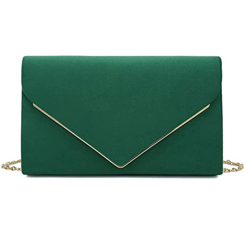 Faux Suede Clutch Bag Elegant Metal Binding Evening Purse for Wedding/Prom/Black-Tie Events 3 Product image