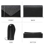 Ladies Frosted Satin Evening Clutch Purse Bag Crossbody Handbags Party Prom Wedding Envelope