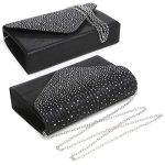 Ladies Frosted Satin Evening Clutch Purse Bag Crossbody Handbags Party Prom Wedding Envelope