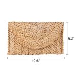 Women's Straw Clutch Purse Summer Beach Bags Envelope Wallet Woven Handbags 2 Women's Straw Clutch Purse Summer Beach Bags Envelope Wallet Woven Handbags
