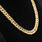 Gold Chain for Men Iced Out,14MM/20MM 18k Real Gold Plated/Platinum White Gold Diamond Cuban Link Chain Necklace Bracelet,Full Cz Prong Set,with Giftbox