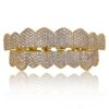 18K Gold Plated Gold Finish 8 Top Teeth 8 Bottom Tooth Hip Hop Mouth Grills for Men and Women