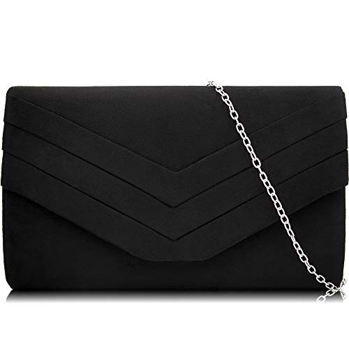 Evening Bag for Women, Suede Envelope Evening Purses Crossbody Shoulder Clutch Bag 1 Product image