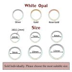 16G 18G 316L Stainless Steel CZ/Opal Septum Piercing Clicker Ring Hinged Nose Rings Hoop 2 16G 18G 316L Stainless Steel CZ/Opal Septum Piercing Clicker Ring Hinged Nose Rings Hoop