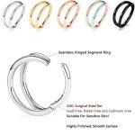 316L Surgical Steel Septum Clicker Ring Nose Ring Hoop Sleeper Hoop Earring Helix Rook Conch Cartilage Daith Tragus Earrings Lobe Nose Piercing Jewelry for Women Girls 3 316L Surgical Steel Septum Clicker Ring Nose Ring Hoop Sleeper Hoop Earring Helix Rook Conch Cartilage Daith Tragus Earrings Lobe Nose Piercing Jewelry for Women Girls