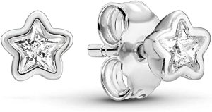 Moments Women's Sterling Silver Sparkling Star Stud Earrings