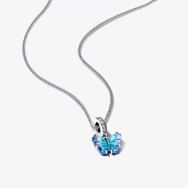 Blue Murano Glass Butterfly Necklace Set