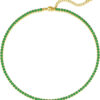Tennis Necklace 14K Gold Plated Rhinestone Butterfly Choker Necklaces for women Dainty Zirconia Cut Faux Diamond chain