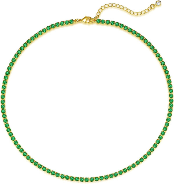 Tennis Necklace 14K Gold Plated Rhinestone Butterfly Choker Necklaces for women Dainty Zirconia Cut Faux Diamond chain
