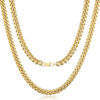 FEEL STYLE Mens Cuban Link Chain Miami Cuban Necklace 18k Gold Silver Diamond Cut Stainless Steel Chain for Men13mm 10mm Iced