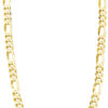 Solid 18K Gold Over Sterling Silver Italian 5mm Diamond-Cut Figaro Link Chain Necklace for Women Men, 925 Made in Italy
