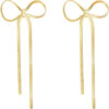 925 Sterling Silver Bow Drop Dangle Earrings for Women Girls Long Tassel Chain Earrings Wedding Statement Jewelry