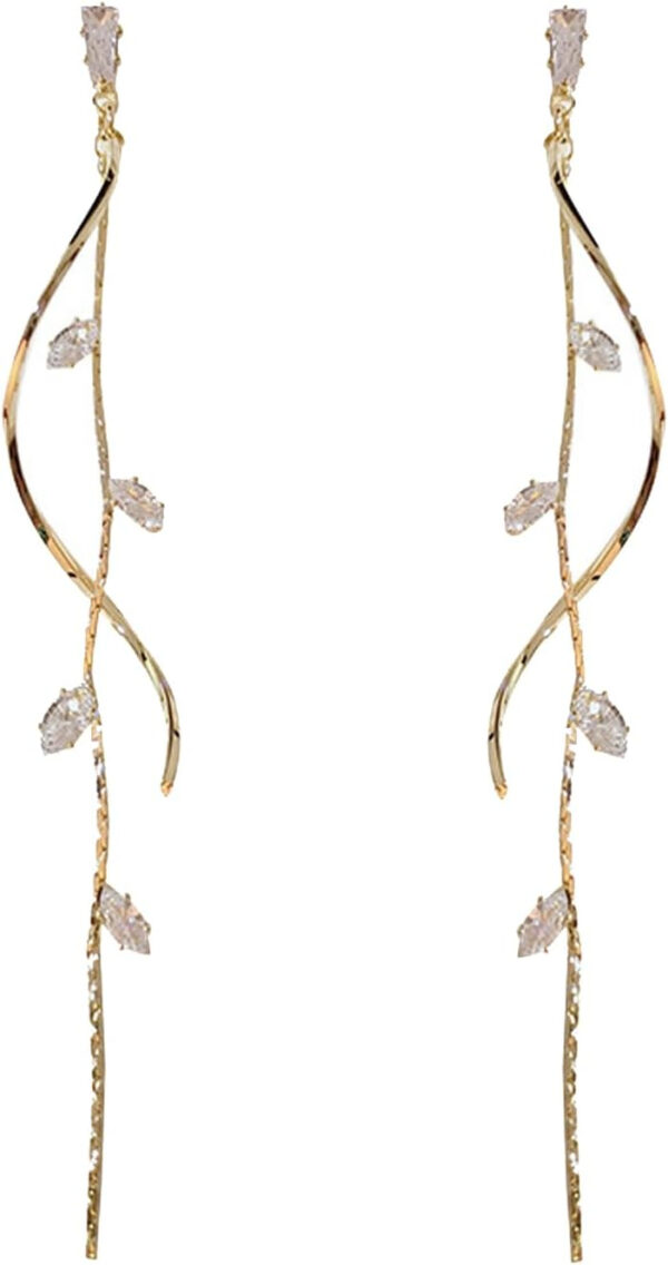 Crystal Drop Earrings,Zirconia Rhinestone Dangling Earrings for Women Prom Party Jewelry Gifts, Dangle Fashion Jewelry Crystal 4 Product image