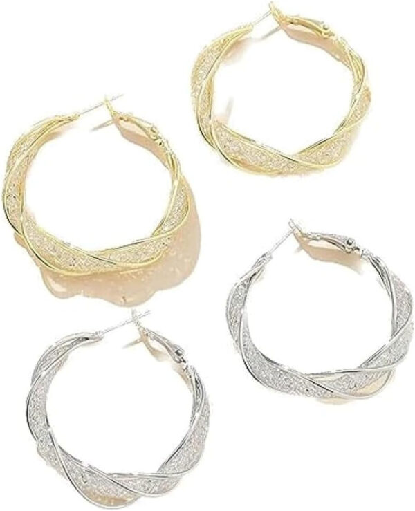 2 Pairs Lymphatic Activity Hoop Earrings,Lymphatic Drainage Hoop Earrings,Lymphvity Therapy Earrings, Acupuncture