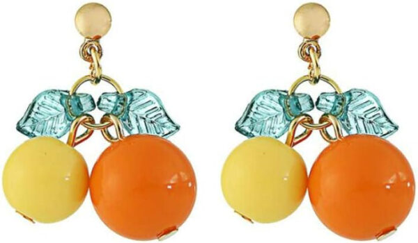 Cute Cherry Fruit Earrings for Women Girls Dangle Drop Fun Yellow Orange Summer Earrings Nature Theme Jewelry