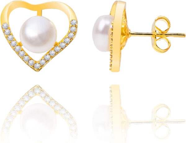 925 Sterling Silver Freshwater Real Pearl Drop Dangle Earrings Quality Pearl Hoop Earrings for Women