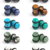 Rochas Jewelry 10 Pairs Set Natural Mixed Stone Saddle Ear Plugs Stretcher Expander Tunnels Gauges Piercing Jewelry with O-Rings
