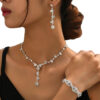 Rhinestone Earrings Silver Earrings Sparkly Bracelet Earrings Party Prom Earrings Jewelry for Women