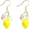 Orange Lemon Strawberry Imported Czech Glass Beads Earrings Handmade Bowtie Fruits Dangling Stud Earrings For Women Teen Girls