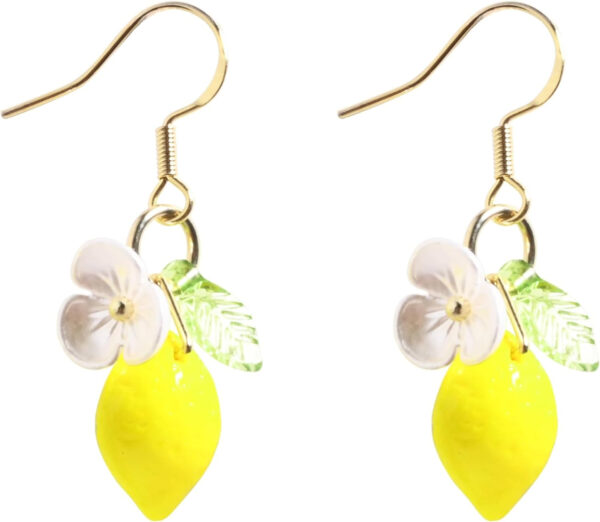Orange Lemon Strawberry Imported Czech Glass Beads Earrings Handmade Bowtie Fruits Dangling Stud Earrings For Women Teen Girls
