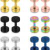 Lcolyoli Screw Fit Ear Gauges Kit Surgical Steel Tunnel Expander Earrings Earlobe Plugs Body Piercing Jewelry Set for Women Men