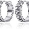 Colorful Hoop Earrings, Sparkly Crystal Cubic Zirconia Hoop Earrings for Women Hypoallergenic Small Huggies Hoop Earrings for