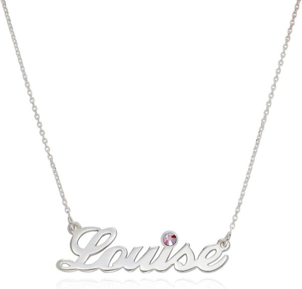 Rochas Jewelry - Personalized Name Necklace with Birthstone - Custom Nameplate - Gift for Her, Women - Jewelry for Christmas,