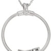 Rochas Jewelry - Personalized Circle Necklace with Engraved Stacking Beads/Up to 5 Charms with Hanging Leaf & CZ Stone for