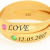 Rochas Jewelry - Personalized “Charlize” Russian Ring in 925 Sterling Silver, 18K Gold & Rose Gold Plating for Woman, Her,