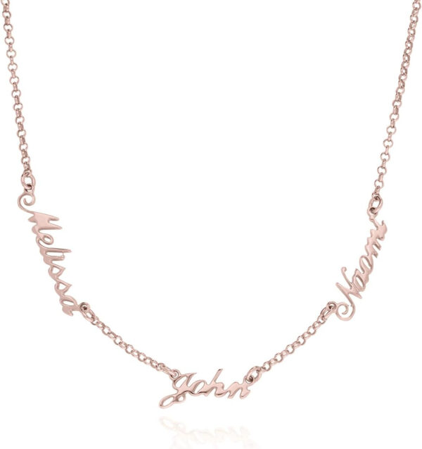 Rochas Jewelry - Personalized Multiple Name Necklace in Sterling Silver, 18K Gold Plated, Rose Gold, Vermeil - Custom Made