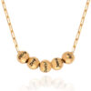 Rochas Jewelry - Personalized Paperclip Link Chain Necklace With Up to 8 Ball Beads / Engrave Any Name / Diamond Option