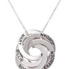 Rochas Jewelry - Personalized Russian Ring Name Necklace - in Sterling Silver or Gold Plating - 4 Round Discs Pendant with