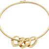 Rochas Jewelry – Personalized Bracelet Bangle with Up to 10 Heart Shape Pendants in Sterling Silver or Gold Plating- Custom