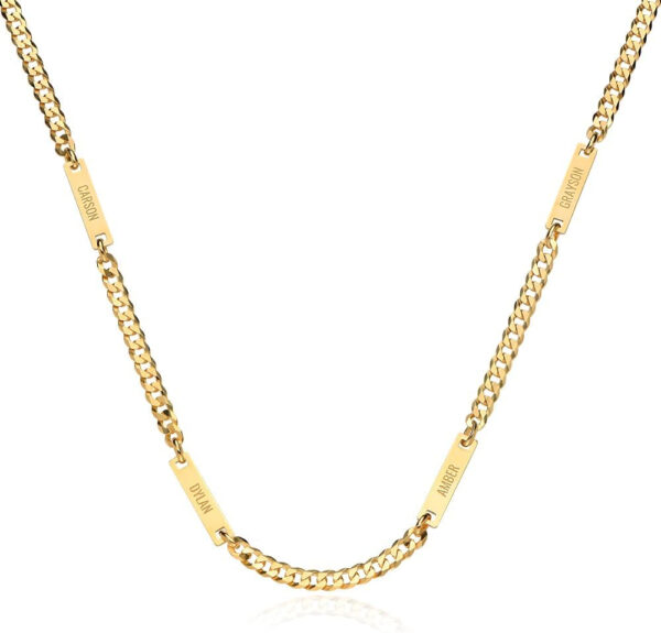 Rochas Jewelry - Personalized Cosmos Necklace with Custom Inscriptions - Engraved Jewelry for Him, Men - Dainty Gift for