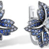 Sterling Silver Gemstone Flower Earrings for Women