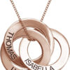 Rochas Jewelry - Personalized Russian Ring Name Necklace - in Sterling Silver, Rose Gold & Gold Plating - 3 Round Discs Pendant