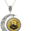 Moon Badger Pendant Badger Charm Crescent Necklace Jewelry Gift