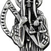 Men Stainless Steel Holy Saint Death Santa Muerte Skull Charm Pendant Necklace