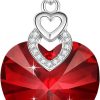 PLATO H 3 Heart Crystal Necklace for Women Gifts for her Pendant Crystal Jewelry Necklace for Girl Wedding Gifts for Anniversary