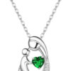 Mother's Day Gifts S925 Sterling Silver Mother Daughter Necklaces 18K White Gold Filled Mom and Child Heart
