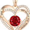 CDE Forever Love Heart Women Necklace 925 Sterling Silver Rose Gold Plated Birthstone Pendant Necklaces for Women with Cubic