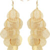 Boho Gold Dangle Earrings for Women Trendy Long Drop Chandelier Bohemian Fligree Leaf Earrings Dangling Lightweight